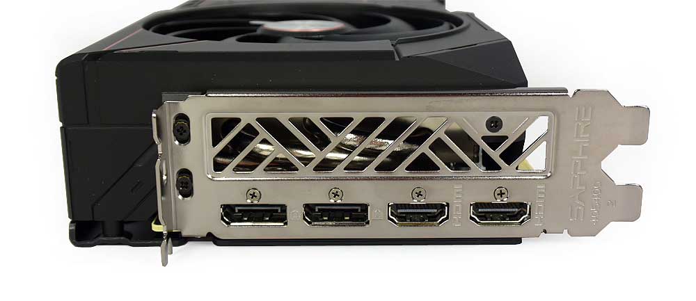 Pro zvětšení klikni Sapphire PULSE RX 9070 GRE GAMING OC 12G obrazové výstupy