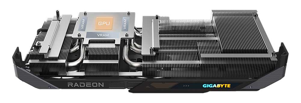 Gigabyte RX 9070 GRE GAMING OC 12G; chladič
