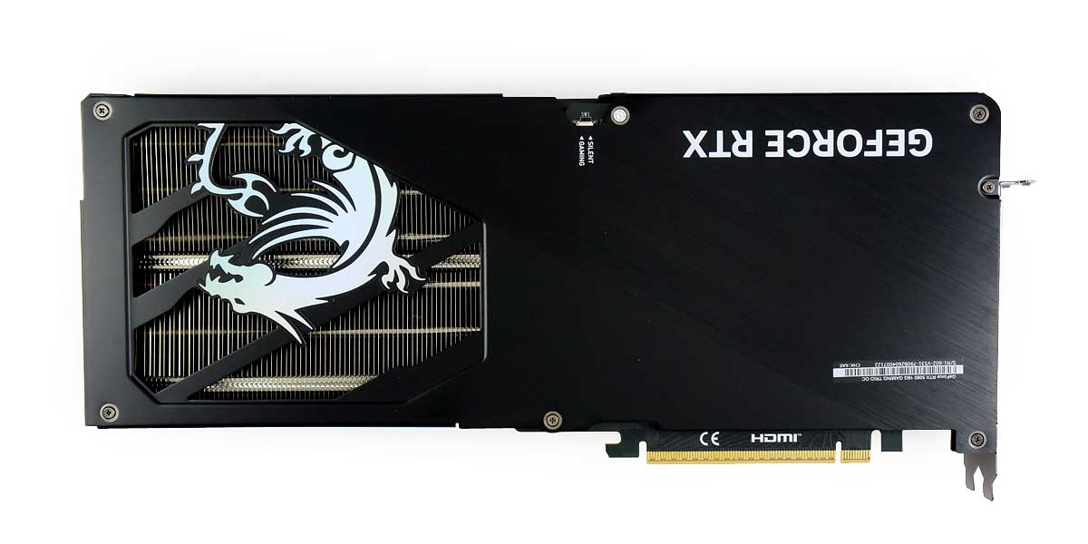 Pro zvětšení klikni MSI RTX 5080 16G GAMING TRIO OC; zadní strana