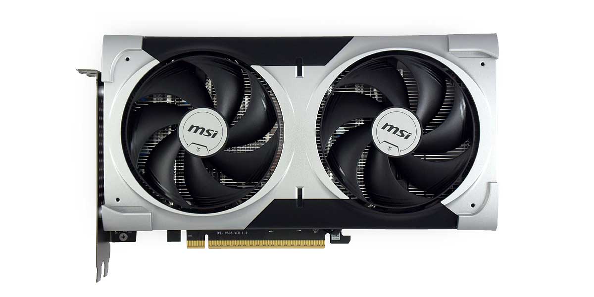 Pro zvětšení klikni MSI RTX 5060 Ti 16G VENTUS 2X OC PLUS; čelní strana